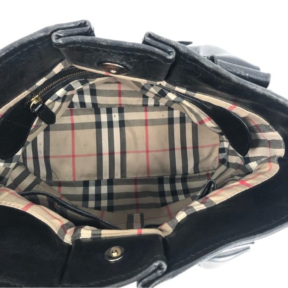 Burberry Black Leather Shoulder Bag | Medium Size, Made in Italy - Picture 4 of 8